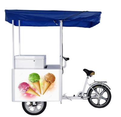 China ICE CREAM TRICYCLE DC 12v/24v With Freezer 208litre Ice Cream Tricycle Solar Bike Food Truck for sale