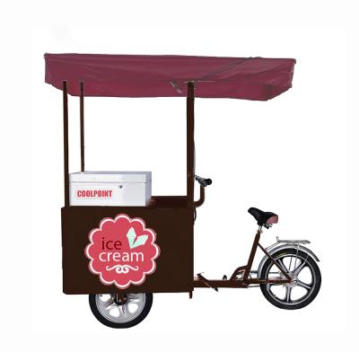 China 12 Volt Steel Ice Cream Freezer With Tricycle Bike for sale