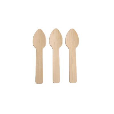 China Hotel Restaurant Party Home Picnic E-CO Disposable Biodegradable Bamboo Ice Cream Spoon for sale