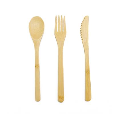 China Party Restaurant Picnic Take Out Wholesale Eco Custom Cutlery Disposable Wooden Bamboo Knife Fork Spoon Kitchen Set for sale