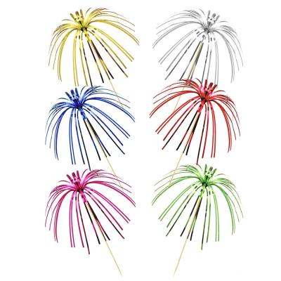 China Party Restaurant Picnic Foil Tendrils Firework Cupcake Picks Cupcake Toppers Bamboo Fork Desserts Picks Skewer Food Cocktail Sandwich Stick for sale