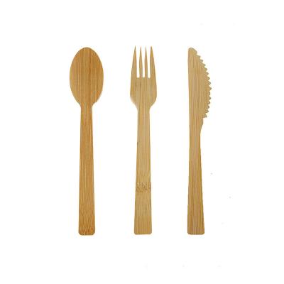 China Hot Party Restaurant Picnic Bamboo Cutlery Set Eco Friendly Dinnerware Set Knife Fork Spoon Wooden Flatware Set Biodegradable For Kitchen Utensils for sale