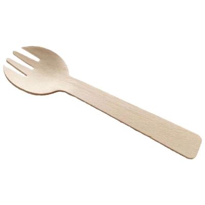 China Wholesale Disposable Disposable Tableware Compostable Birch Cutlery Wooden Fork for sale