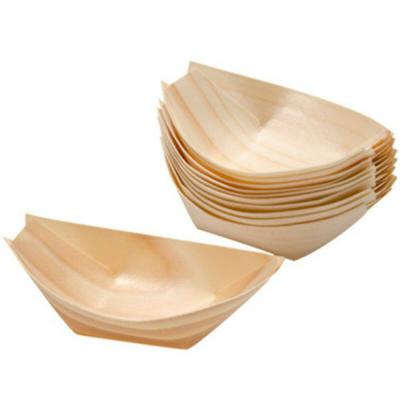 China 50pcs/lot Disposable Disposable Wooden Disposable Disposable Dish Dinnerware Sushi Cutlery Boat Friendly Sushi Dish Accessories for sale