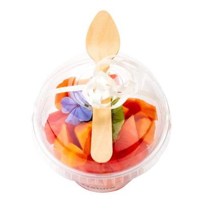 China Party Restaurant Picnic Individually Wrapped Birch Wooden Spoon Disposable Natural Wooden Ice Cream Scoop Sets for sale