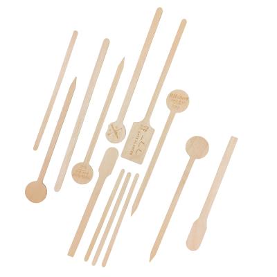 China 100pcs Wholesale Disposable Food Grade Tea Blender Wooden Coffee Sticks Stirrers With Logo for sale