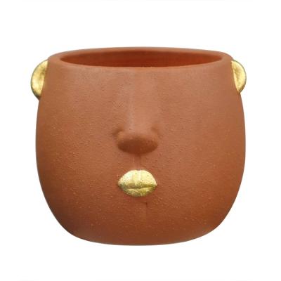 China Worldwide Handmade Plant Flower Human Face Pottery Home and Garden Pots for sale