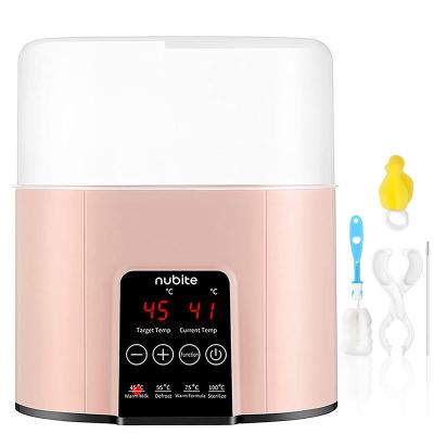 China Advanced Constant Temperature Double Bottles Smart Panel LED Display Screen Electric Feeding Sterilizers 4 in 1 Baby Bottle Warmer for sale