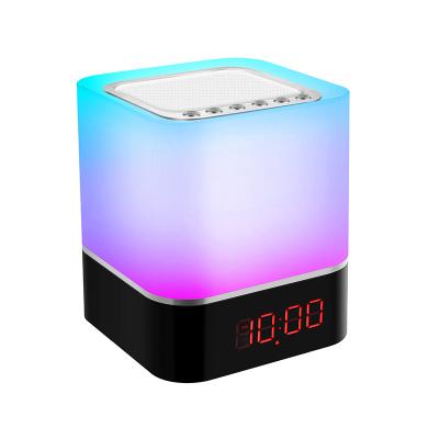 China Amazon Portable Speaker Environmental Protection Smart Mini Color LED Alarm Clock Energy Saving Hot Selling Wireless Lamp for sale