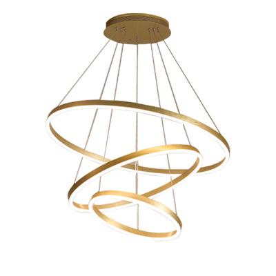 China Modern minimalist Ring living room chandelier modern minimalist light luxury staircase hollow hall long chandelier art project restaurant lamp for sale