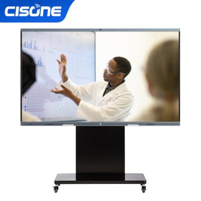 China CISONE 4K Android Multimedia All In Smart Interactive Flat Panel Whiteboard Smart TV 1428.48mm*803.52mm Conference Touch Screen School Teaching One for sale