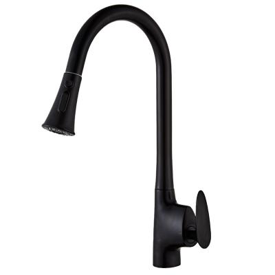 China Modern Solid Brass Single Handle Single Lever Pull Down Sprayer Spring Kitchen Sink Faucet Faucet Faucet for sale