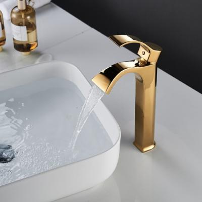 China Modern Special Single Handle Gold Bathroom Contemporary Hose Sink Faucet for sale