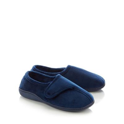 China Dark Blue Women's Adjustable Comfort Memory Foam House Slipper for sale