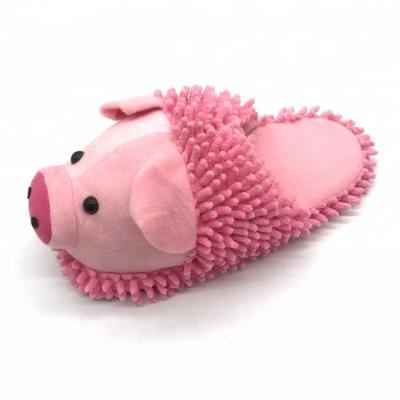 China Close Toe 2018 New Women Stuffed Hog Style Animal Broom Lady Indoor Cleaning Slipper for sale