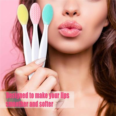 China Lips Exfoliate Soft Lip Remover Brush Wash Safe Double Sided Face Scrub Wash Brush Tropical Exfoliating C for sale