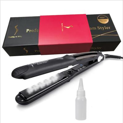 China Steam Hair Straightener and Ceramic Curler 2 in 1 SteamTourmaline Professional Steam Hair Straighteners Steam Flat Iron for sale