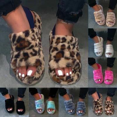 China Large size all-match fashion fur ladies platform slippers candy outdoor waterproof beach color explosive sandals for sale