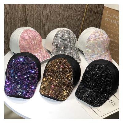 China Wholesale Spring And Summer Hat For Females With Colorful Diamond-studded Wild Hat Travel Sun Hat Eshinee for sale