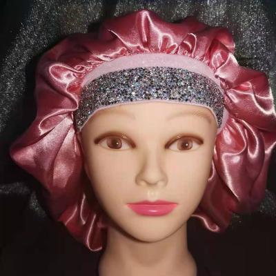 China Viable Wholesale Custom Designer Industry Customize Satin Hair Rhinestone Cowl Bling Hair Cowls for WI for Kids Girls and Women for sale