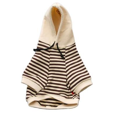 China Sustainable Fashion Special Hot Selling Cotton Striped Cat Autumn Warm Cute Sports Dog Clothes Pet Hoodie for sale