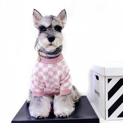 China Economical Sustainable Custom Design Luxury Fashion Checkerboard Pet Jumper Cute Fancy Dog Clothes for sale