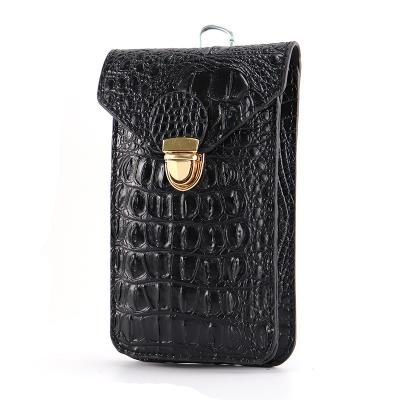 China Fashion luxury personality logo leisure atmosphere mountain waterproof wear-resistant buckle crocodile mobile phone male Wear-resisting bag for sale