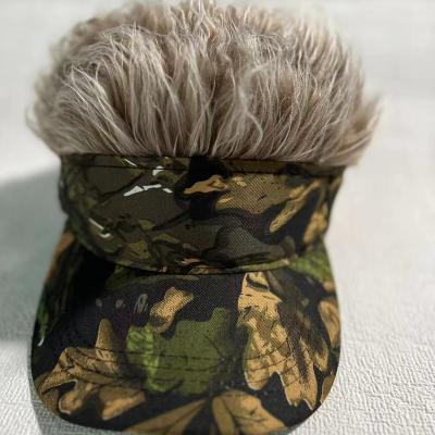 China Popular duck sports hat baseball wig camouflage hair cap cotton owner hat can add logo plus printing for sale