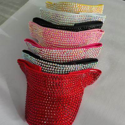 China Sport Hat Large Rhinestone Brim Summer Sun Hat With Blank Top for sale