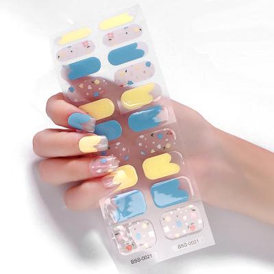 China Eco-friendly New Product Innovative Custom Nail Stickers Flowers Gel Nail Wraps for sale