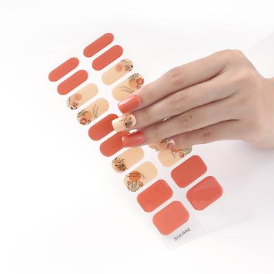 China Custom Eco-Friendly Logo Sticker Eco-Friendly Glitter Nail Polish Semi Cured Gel Nail Wrap for sale