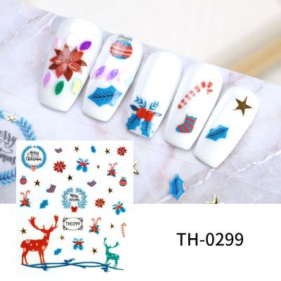 China New Arrival Eco-friendly Christmas Nail Decal OEM Accept 2021 Snowflake Nail Stickers for sale