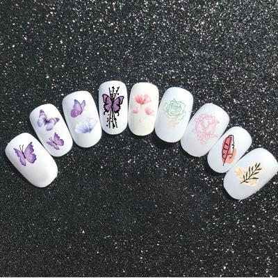 China 2022 Hot Sale Nail Art Decoration Wholesale Flower Fashion Nail Sticker 3D Eco-friendly Water Decals for sale