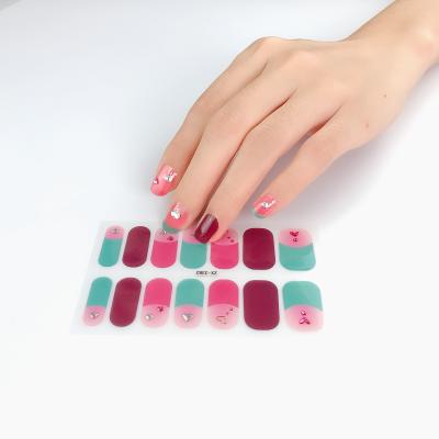 China New Arrival Wholesale Custom Eco-friendly Semi Cured Gel Nail Wraps Gel Nail Art Decoration UV GEL Nail Strips for sale