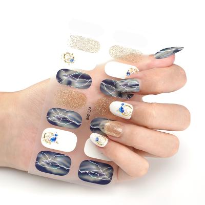 China Best Quality Eco-friendly Metallic Nail Stickers 3D Gold Nail Polish Nail Strips From China Manufacturer for sale