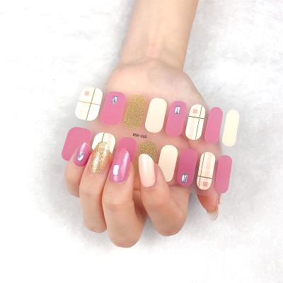 China Wholesale Price Korea Nail Sticker Eco-friendly Material Waterproof Nail Strips Real Nail Polish Wraps for sale