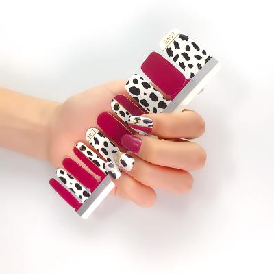 China Cow Stria New Next Designs Eco-Friendly Nail Art Wraps Stickers Custom Logo Nail for sale