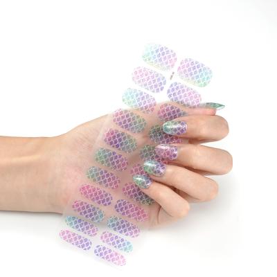 China Eco-friendly OEM Accept Factory Price 100% Real Nail Polish Wraps Glitter Snakeskin Nail Stickers for sale