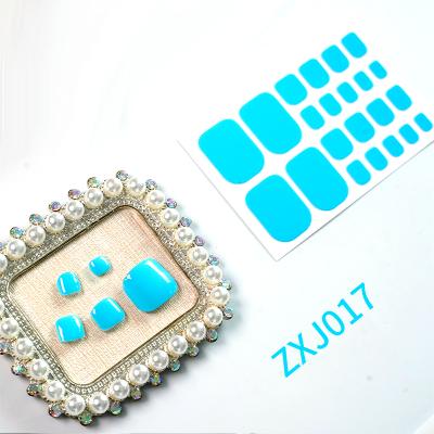 China 2021 Eco-Friendly Salon Waterproof Manicure Toe Nail Stickers Full Cover Toe Nail Wraps Adhesive Diy for sale