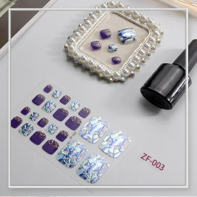 China Newest Eco-friendly ISO Certificate Custom Printed 3D Toe Nail Stickers For Women Design Manufacturer In China for sale