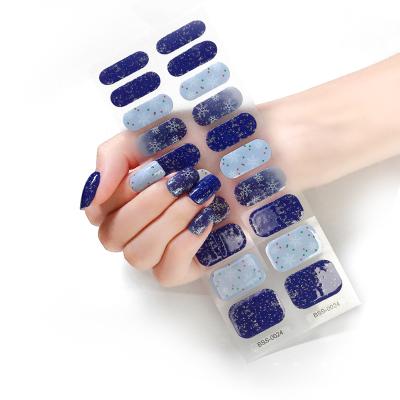 China Hot Popular Factory Price Eco - Friendly Customized Available Gel Nail Wraps Christmas Sticker For Nail for sale