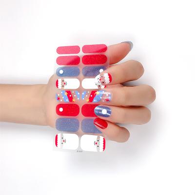 China Eco-friendly Self Adhesive Christmas Nail Wrap Stickers Withnail Folder Full Nail Designs China Sticker Factory for sale