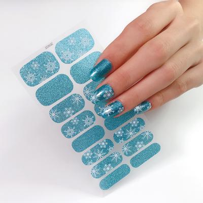 China Eco-friendly Hot Selling Custom Logo Colorful Christmas Joyful Nail Stickers for sale