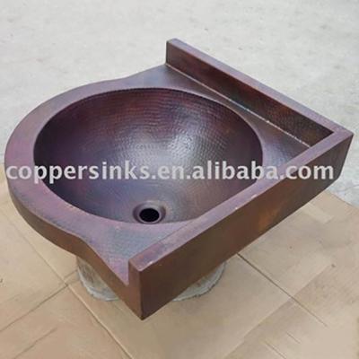 China Mexican Style Copper Corner Vanity Sinks / Custom Copper Mexican Basin Sink for sale