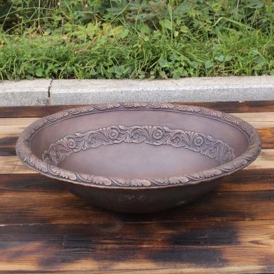 China Bronze Basin Sink Handmade Copper Oval Bronze Basin Sink For Countertop Style for sale