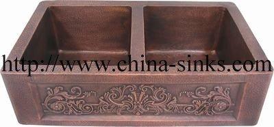 China Without Faucet Pure Copper Kitchen Sink for sale