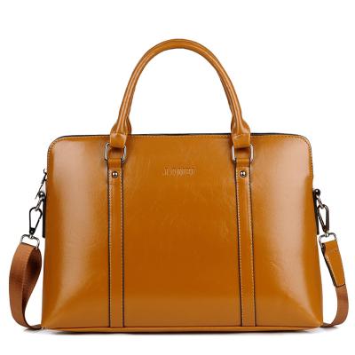 China 2021 Multifunctional Luxury Vintage PU Business Bag With Shoulder Strap Women Briefcase Leather Waterproof Laptop Bag for sale