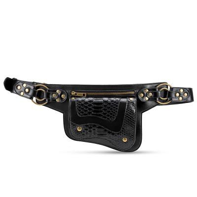 China Serpentine Motorcycle Thigh Hip Leg PU Leather Belt Unisex Steamer Waist Bag Water Proof Water Proof Rock Shoulder Cross - Body Bags for sale