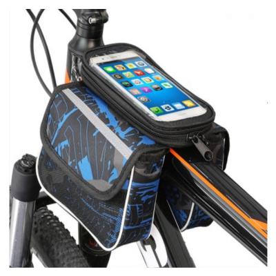 China Fashion Bike Phone Front Frame Bag Bicycle Waterproof Phone Mount Tube Top Bag 6.2 Inch Mobile Phone for sale