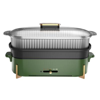 China Good quality stocked 1500W 4.5 liter commercial multifunctional electric hot pot for family for sale